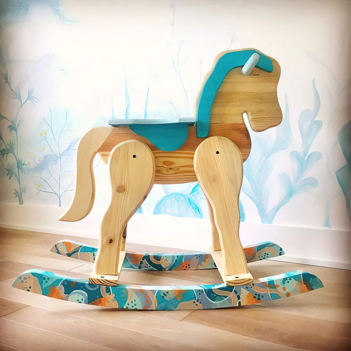 Artfully Handmade Wooden Horse Yellow Mellow